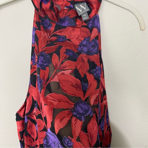 Worthington Floral Halter Neck Top - Red and Purple - Picture 10 of 14